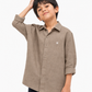 Mocha Brown Linen Shirt Jr