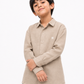 Coffee Linen Shirt Jr