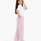 Baby Pink Linen Pants Jr