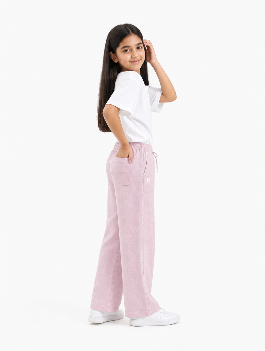 Baby Pink Linen Pants Jr