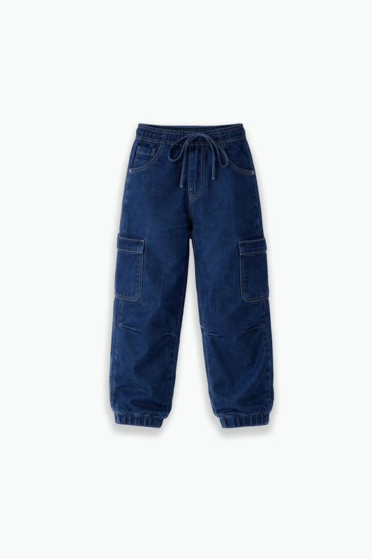 Indigo Denim Joggers (front)