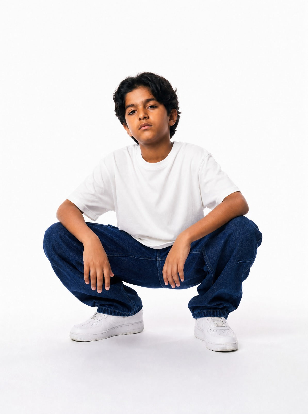 Indigo Denim Joggers Jr