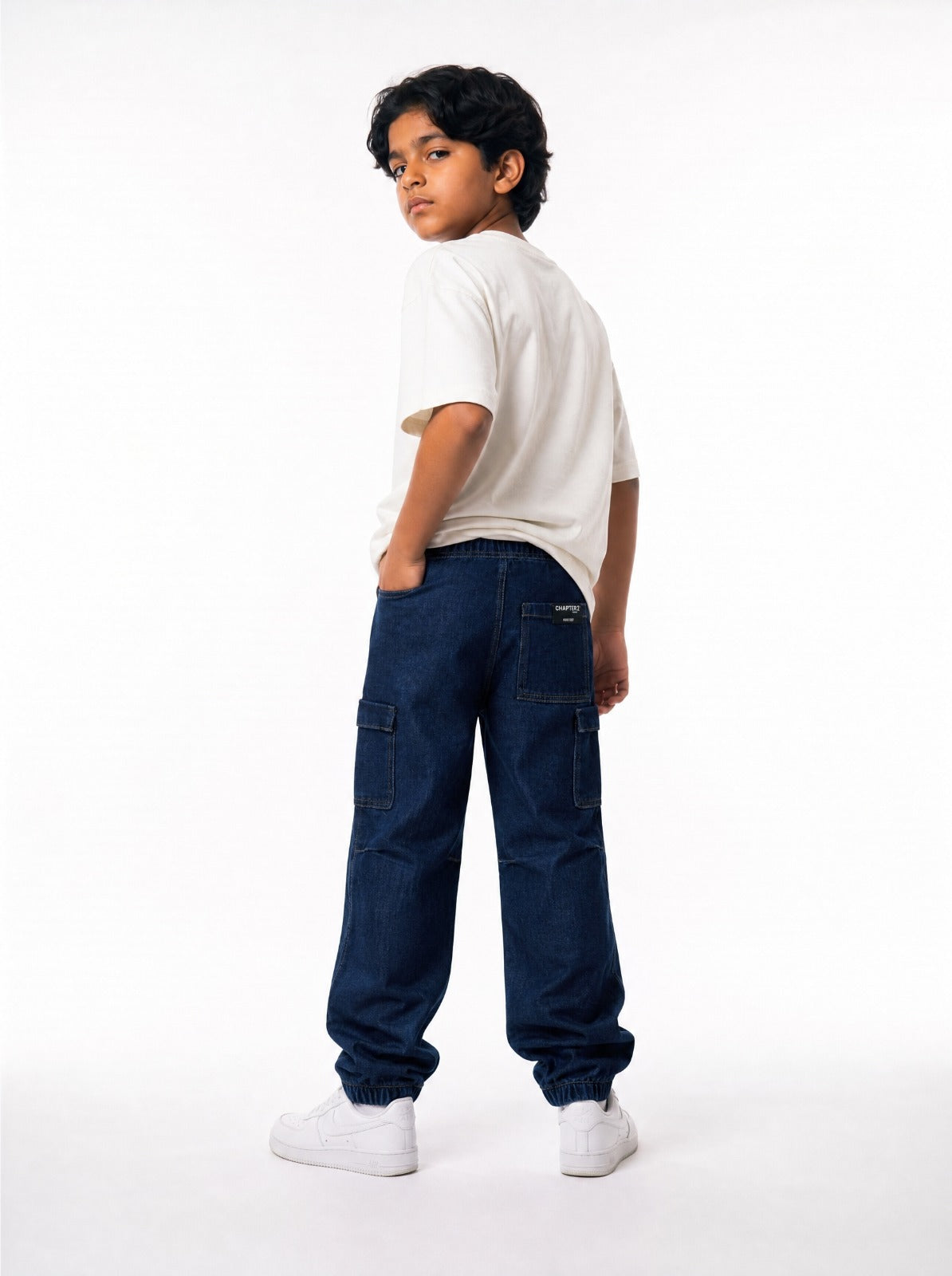 Indigo Denim Joggers Jr