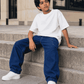 Indigo Denim Joggers (model)
