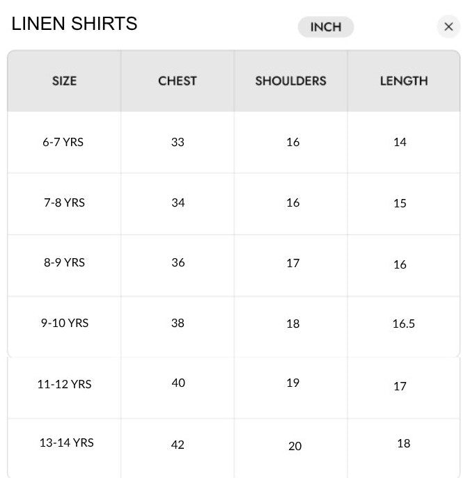 Size chart