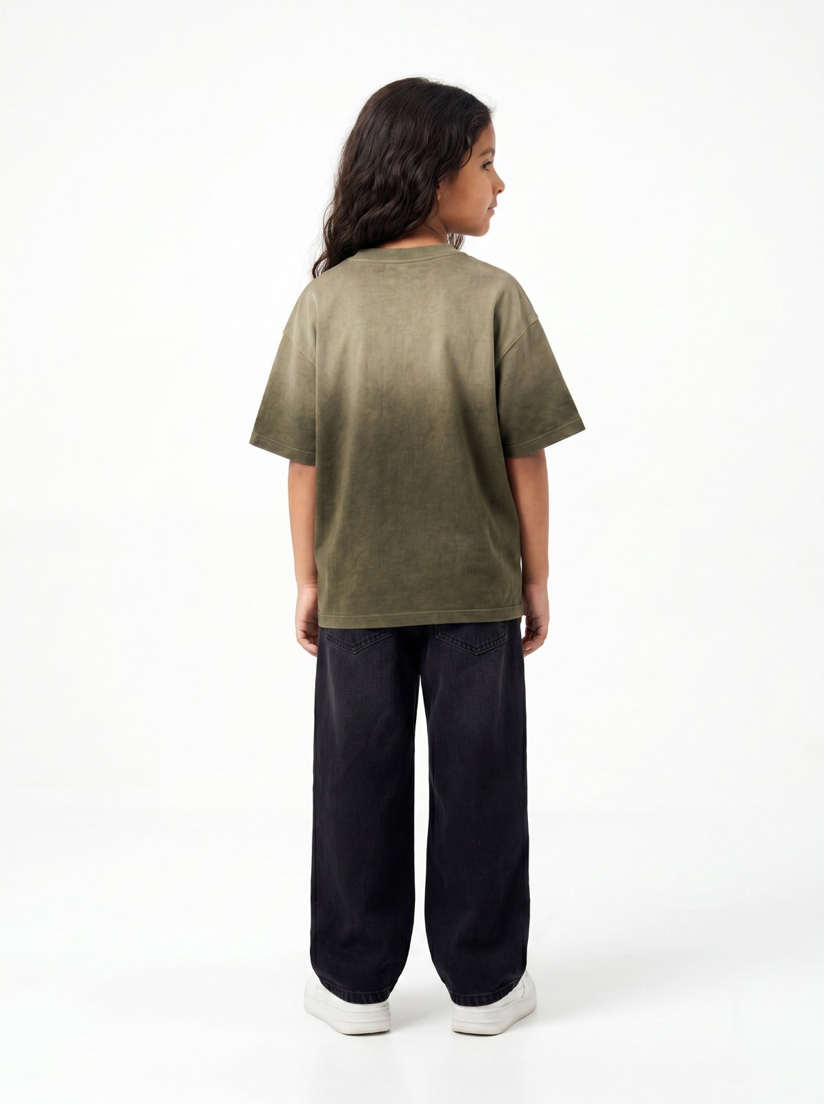 Olive Washed T-Shirt Jr - Girls