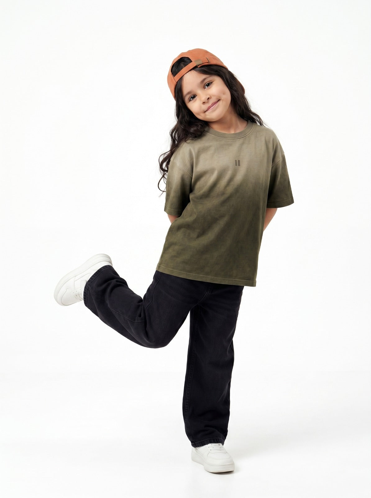 Olive Washed T-Shirt Jr - Girls