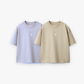 Cream + Cloud Blue Solid Tees duo