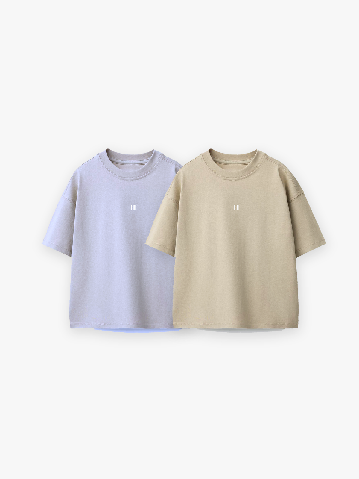 Cream + Cloud Blue Solid Tees duo